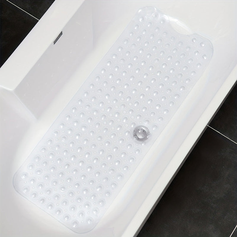 Antirutsch-Badewannenmatte SAFELIA | Extra Lang (101×40 cm) | Mit Saugnäpfen & Abflusslöchern | PVC