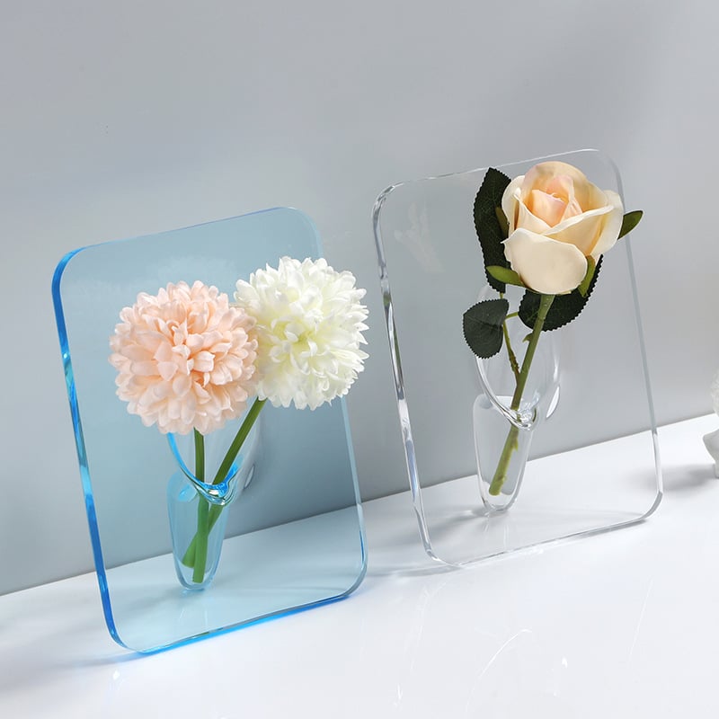 FloraFrame | Acryl Bilderrahmen-Vase | Modern & Elegant | Transparent
