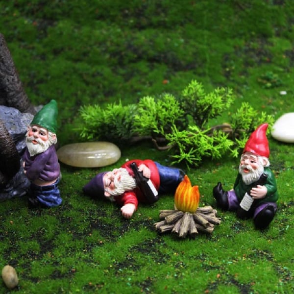 Gartenfigur Wipplinge | Betrunkene Gartenzwerge | Wetterfest & Handbemalt | 12–15 cm | 4 stuks
