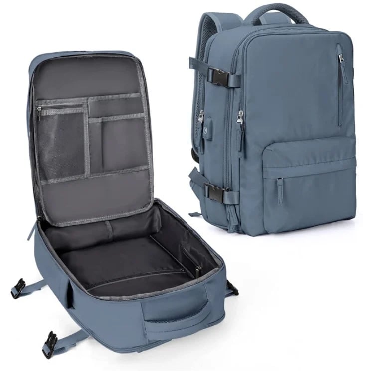 Travelliva Damen Reise-Rucksack 35 L | Wasserdicht & mit USB-Anschluss | Anti-Diebstahl & Schuhfach | Für Wandern, Alltag & Reisen