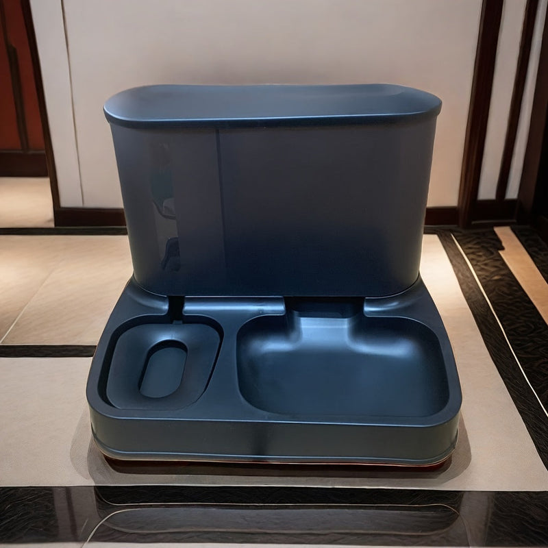 Katzen-Futterspender & Wasserspender PETRONA Duo | Automatisch | 2-in-1 System | Weiß | Für Katzen & Kleintiere