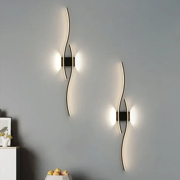 Lumivora Wave LED Wandleuchte | Modernes Wellen-Design | Energiesparend & Stilvoll | 60×15 cm | Warmes, blendfreies Licht