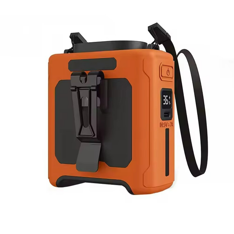 Tragbarer Herren-Ventilator Venturo Noble | 20.000 mAh Powerbank | Gürtelclip & LED-Licht | Kompakt 8,6 × 9,8 cm