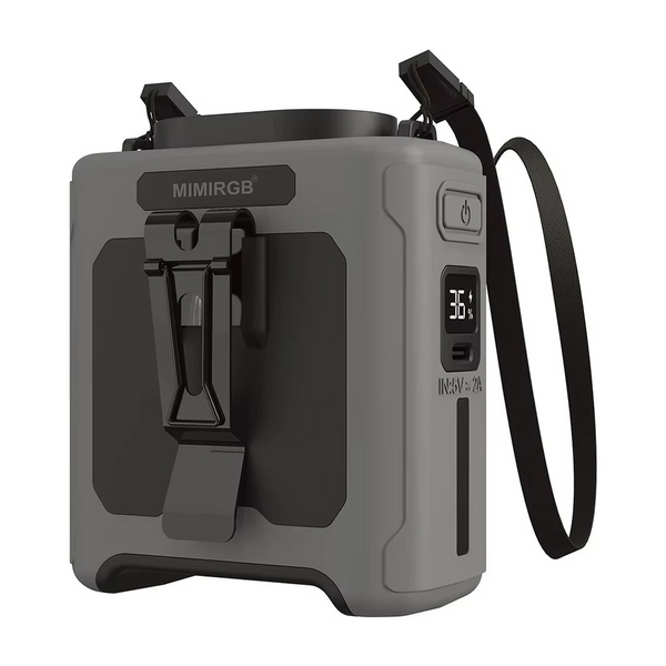Tragbarer Herren-Ventilator Venturo Noble | 20.000 mAh Powerbank | Gürtelclip & LED-Licht | Kompakt 8,6 × 9,8 cm
