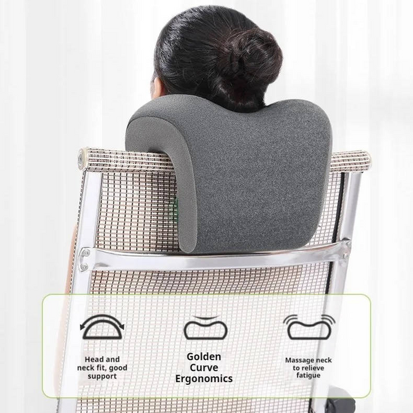 ErgoRest Nackenstützkissen | Ergonomisches Memory-Foam-Kissen | Abnehmbarer Veloursbezug | Für Büro, Zuhause & Reisen