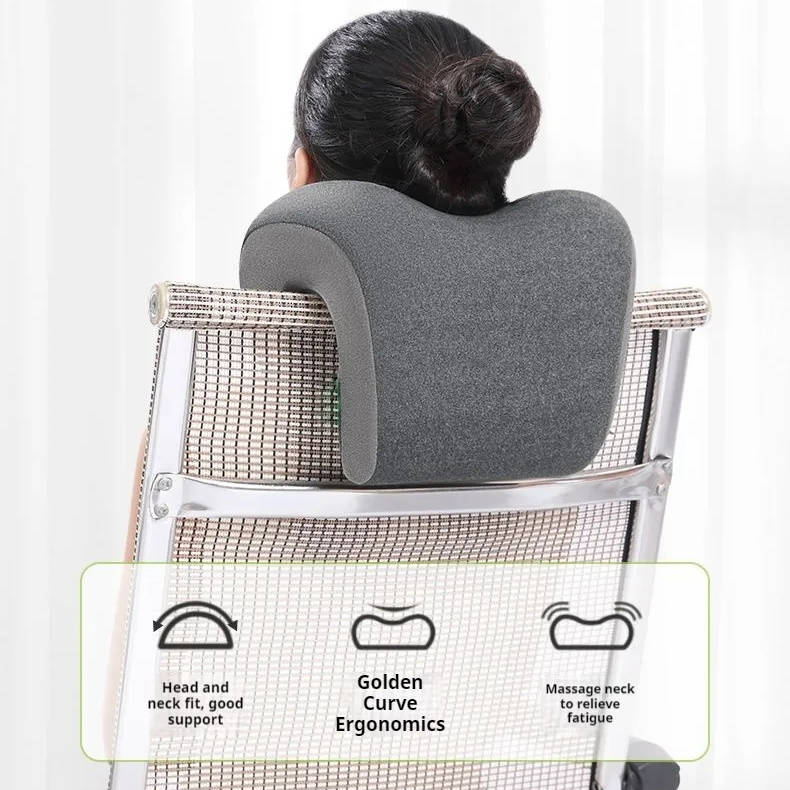 ErgoRest Nackenstützkissen | Ergonomisches Memory-Foam-Kissen | Abnehmbarer Veloursbezug | Für Büro, Zuhause & Reisen