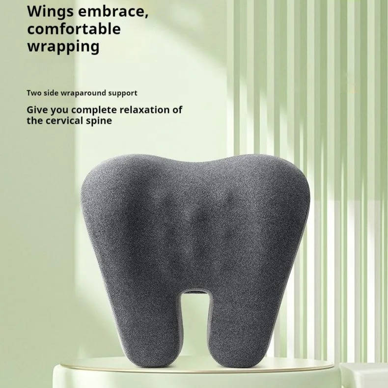 ErgoRest Nackenstützkissen | Ergonomisches Memory-Foam-Kissen | Abnehmbarer Veloursbezug | Für Büro, Zuhause & Reisen