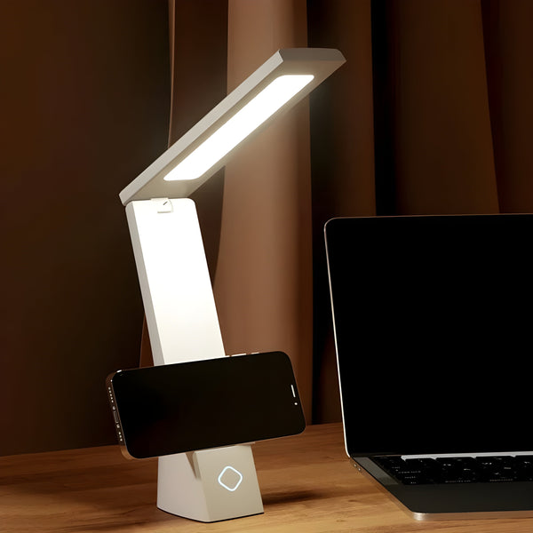 Luminivo LED Schreibtischlampe Flexarm | Dimmbar & USB-betrieben | Modernes Design | Verstellbar | 5V | Kunststoff