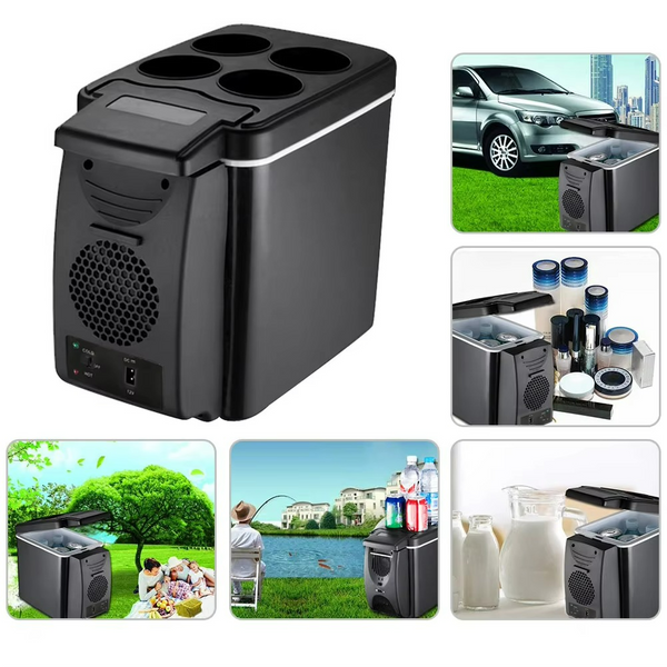 ThermiGo Mini Kühl- & Warmbox | 6L Fassungsvermögen | Für Auto & Zuhause | Schwarz