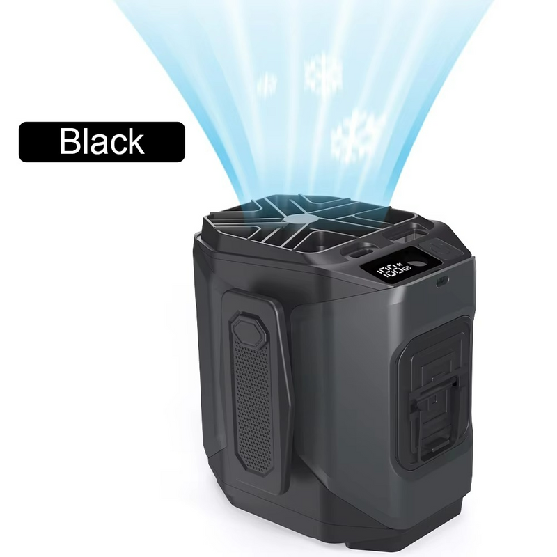 Tragbarer Herren-Ventilator Venturo Noble | 20.000 mAh Powerbank | Gürtelclip & LED-Licht | Kompakt 8,6 × 9,8 cm