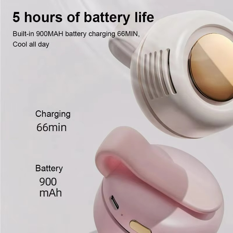 LuftAura Mini-Körperventilator | Bladeless Design | 360° Rundumkühlung | 23h Akkulaufzeit | Zum Umhängen oder Anklippen