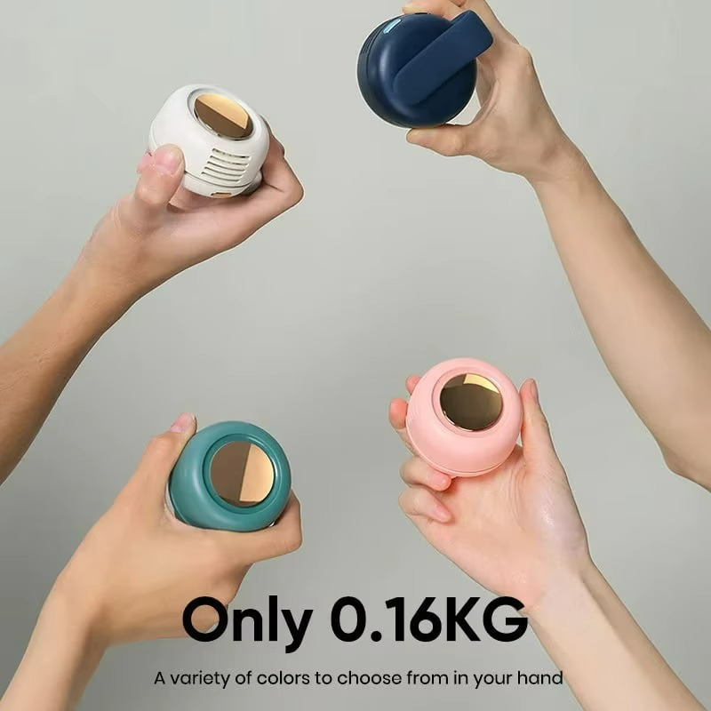 LuftAura Mini-Körperventilator | Bladeless Design | 360° Rundumkühlung | 23h Akkulaufzeit | Zum Umhängen oder Anklippen