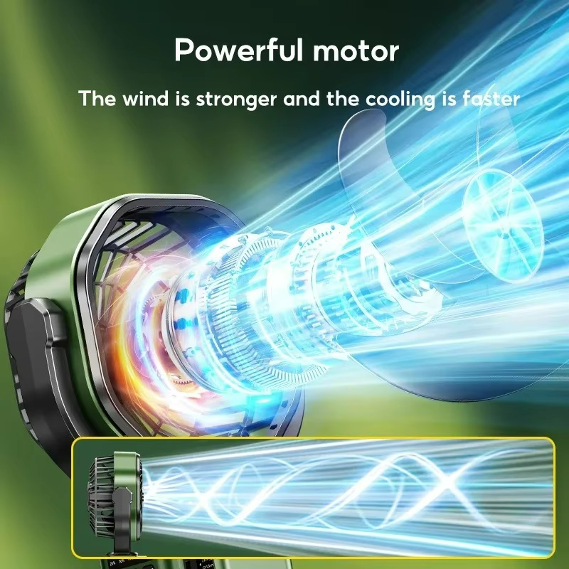 amping Ventilator VenturoX TrailCool | 4 Windstärken | LED-Licht & 6000 mAh Akku | Tragbar & Wiederaufladbar | 34×5,9 cm
