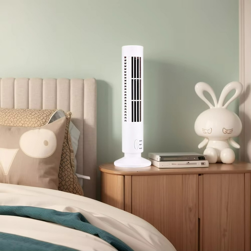Säulenventilator Brisella Noire | Bladeless Design | USB-Betrieb | Stilvoll & Sicher | 33 × 10 cm / 38 × 10 cm