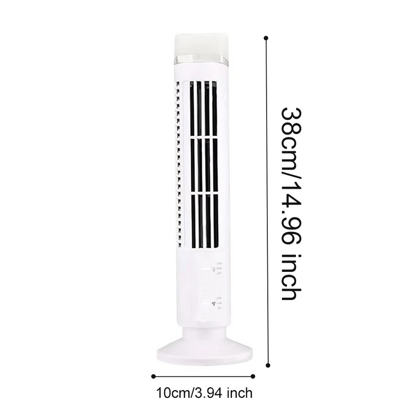 Säulenventilator Brisella Noire | Bladeless Design | USB-Betrieb | Stilvoll & Sicher | 33 × 10 cm / 38 × 10 cm