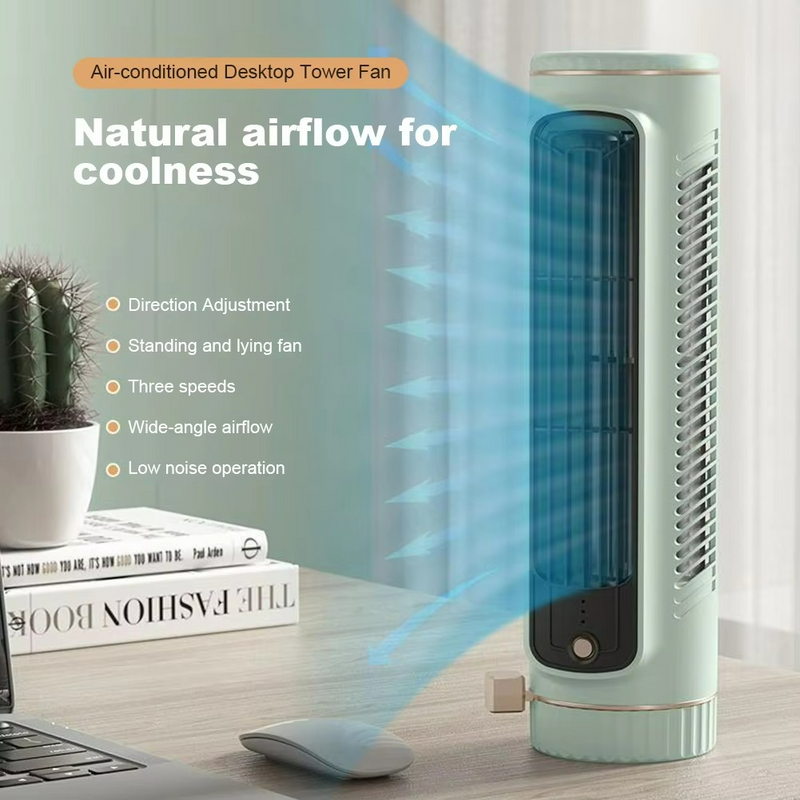 AeroLume Bladeless Design-Ventilator | 360° Luftzirkulation | Eisfrische Brise | 32,8 cm Höhe | Flüsterleise & Kabellos