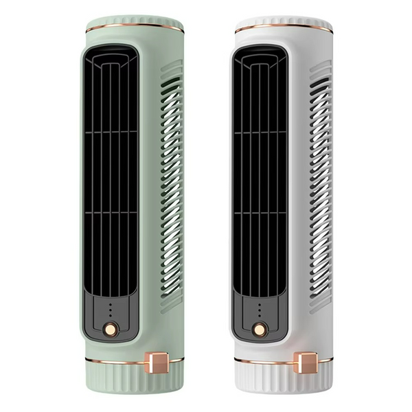 AeroLume Bladeless Design-Ventilator | 360° Luftzirkulation | Eisfrische Brise | 32,8 cm Höhe | Flüsterleise & Kabellos