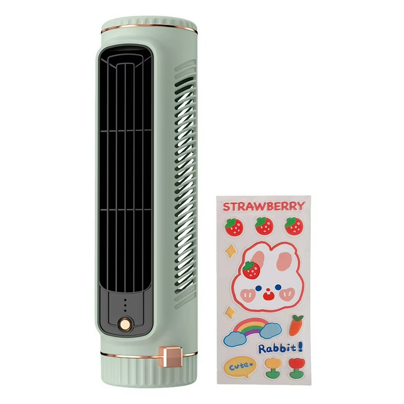 AeroLume Bladeless Design-Ventilator | 360° Luftzirkulation | Eisfrische Brise | 32,8 cm Höhe | Flüsterleise & Kabellos