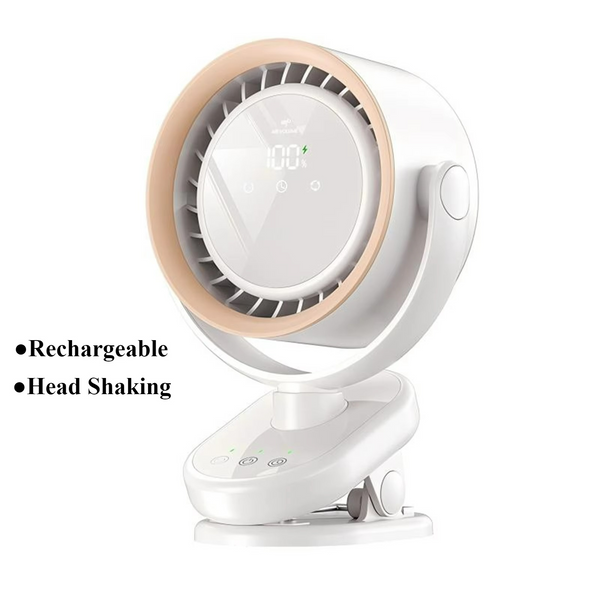 OctaCool Tragbarer Mini-Ventilator | 360° Flex-Design | 100 Geschwindigkeiten | Ice-Cooling Technologie | LED-Display | 12,5 × 8,5 × 3 cm