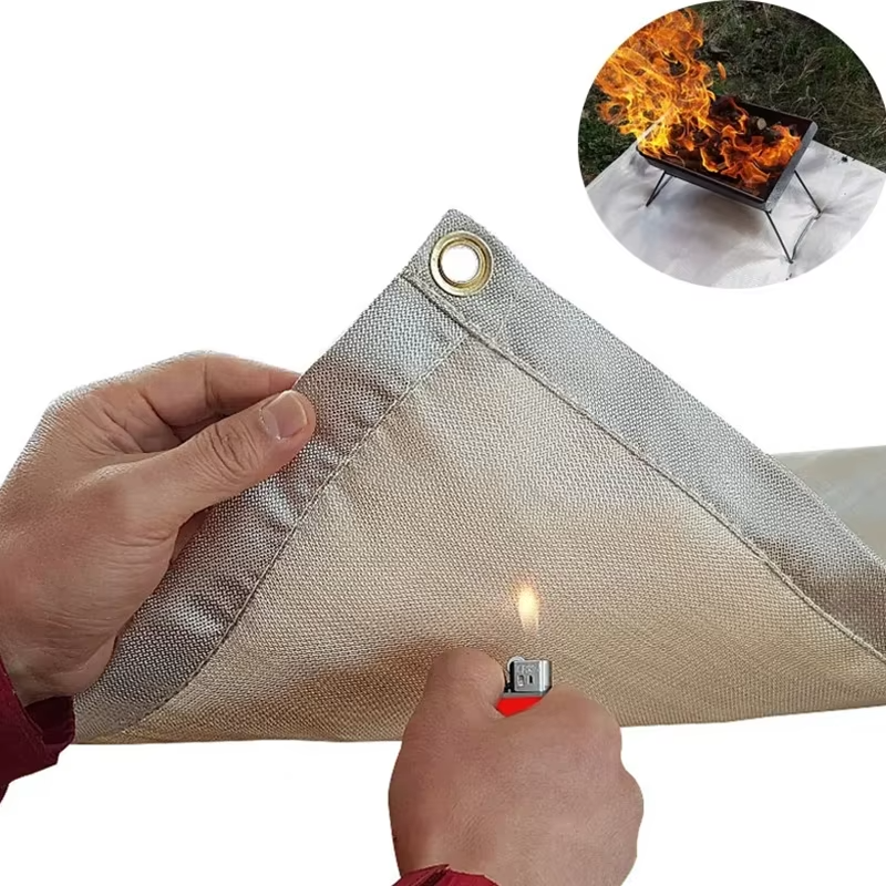Feuerschutzmatte GrillShield Pro | Hitzebeständig & Funkenfest | 100×100 cm | Für BBQ, Feuerschalen & Smoker