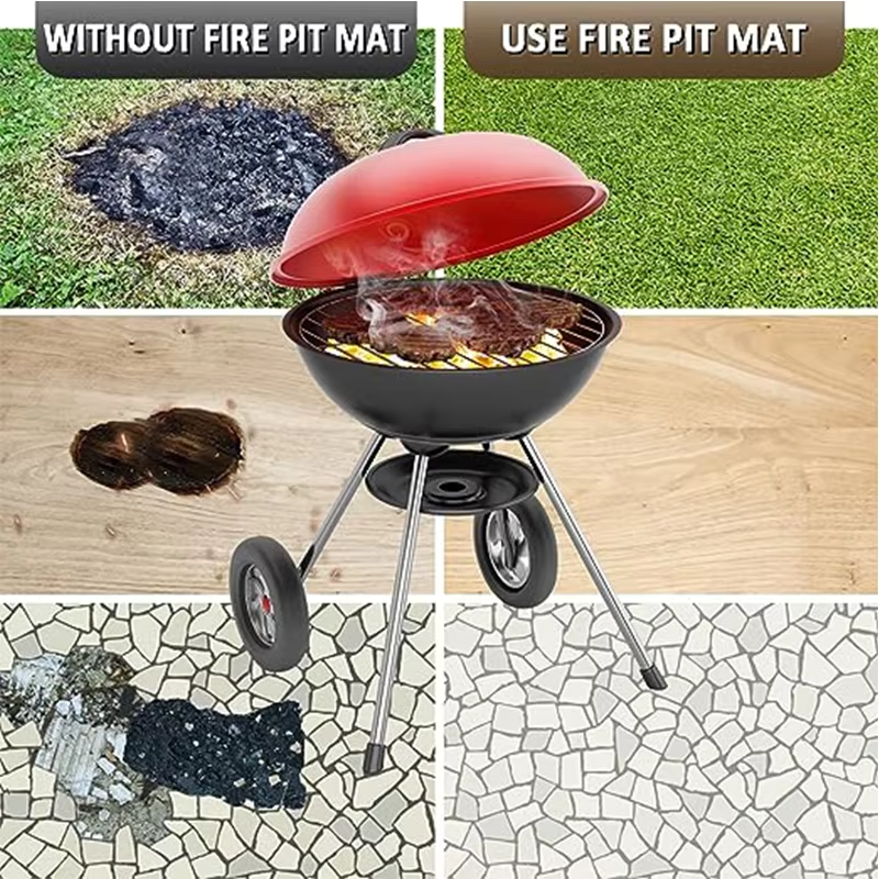Feuerschutzmatte GrillShield Pro | Hitzebeständig & Funkenfest | 100×100 cm | Für BBQ, Feuerschalen & Smoker