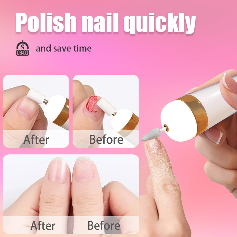 Elektrischer Nagelpolierer Nailique Pro | 5-in-1 Maniküre-Tool mit Licht | Für Gelentfernung, Feilen & Polieren | Tragbar & Leicht