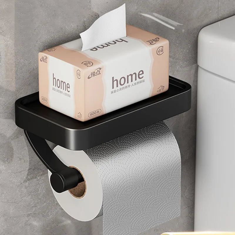 WC-Rollenhalter Velion | Mit Ablage | Edelstahl Gebürstet | Wandmontage ohne Bohren