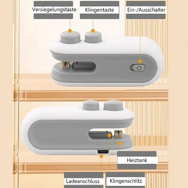 ZipKeeper - Mini-Tütenversiegler, Tragbares 2-in-1-Werkzeug
