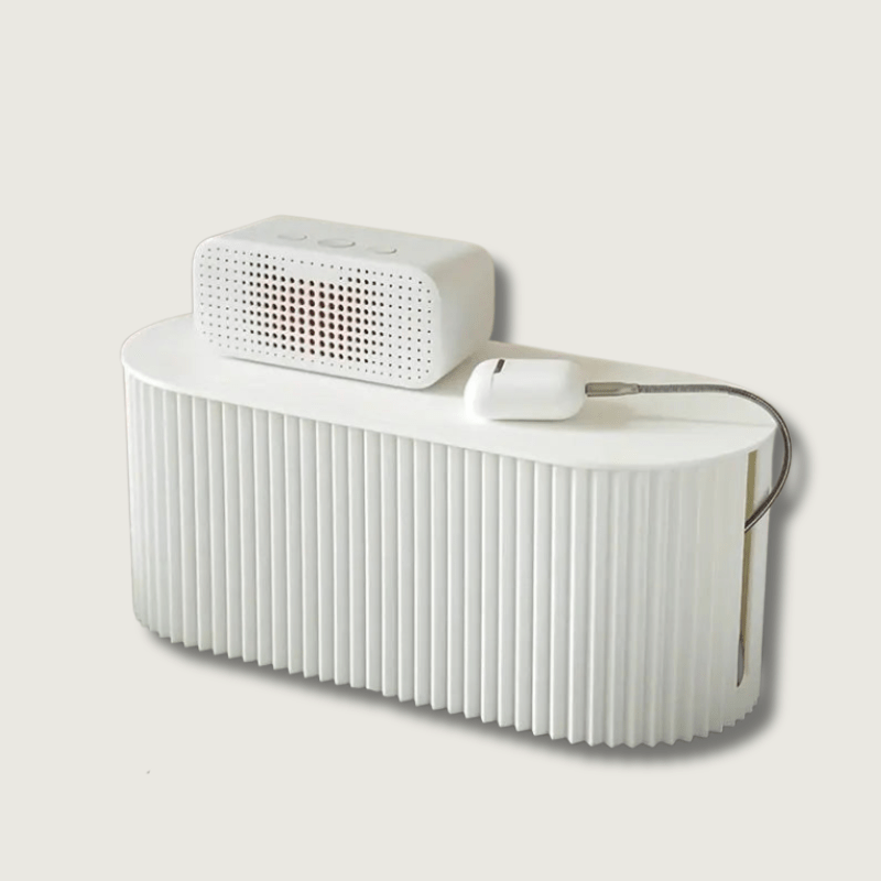 Ordoca Kabelbox Schreibtisch Organizer | Kabelmanagement & Aufbewahrung | Weiß | 30x11x13 cm