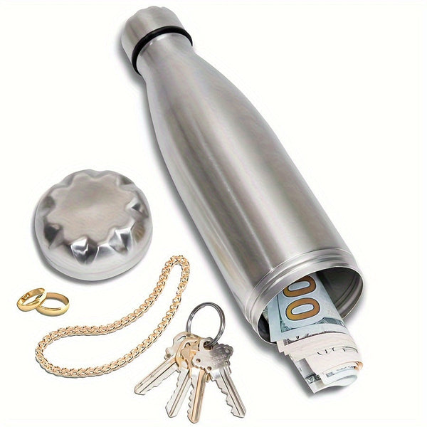 Isolierflasche VaultBottle Smart | Mit Geheimfach | 12h heiß & 24h kalt | Edelstahl | 450 ml | 27×7 cm