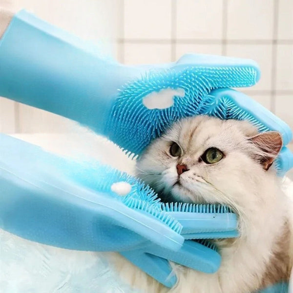 PawRelax Grooming Handschuhe | Fellpflege & Massage für Hunde & Katzen | Gummi | Paar