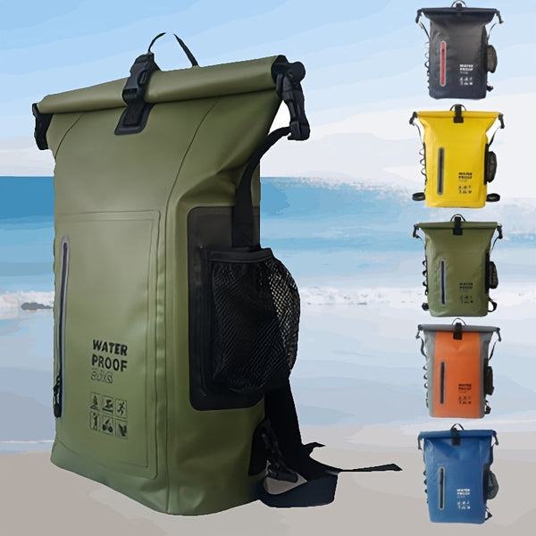 DryTrek Wasserdichter Outdoor-Rucksack 25L | Rolltop mit Clipverschluss | Robustes Design | Perfekt für Kajak, Wandern & Strand