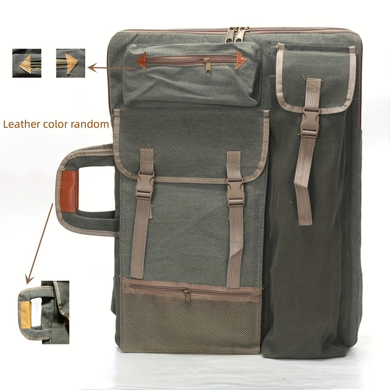 Artovo Künstler-Rucksack aus Canvas | 66×50 cm | Robust, Leicht & Geräumig | Für Zeichenplatte & Zubehör | Ideal für unterwegs