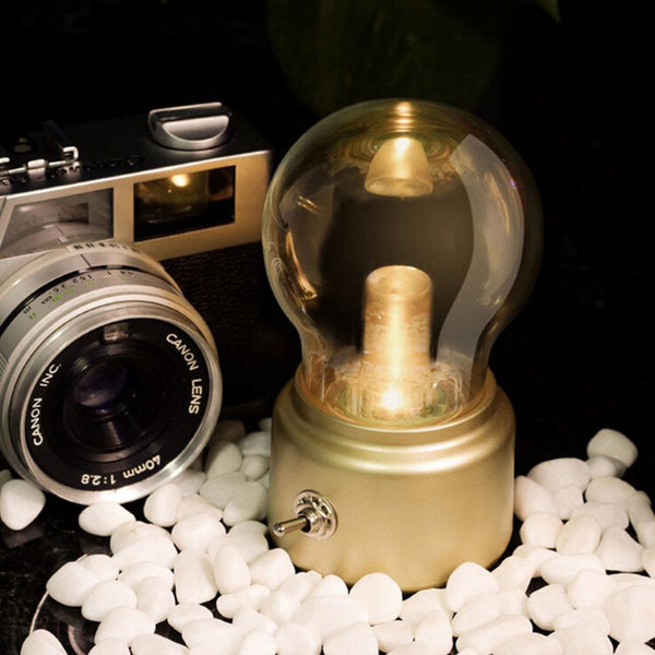Tischlampe VintaGlow | Retro-Design | Tragbar & USB-aufladbar | 11 x 7 x 6 cm