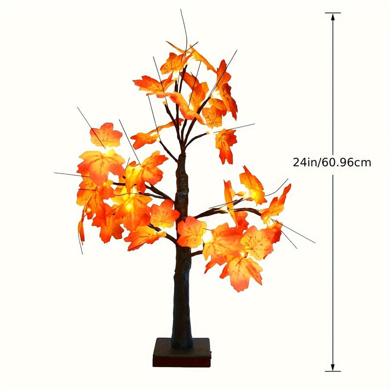 LumiLeaf Dekobaum | LED Ahornblätter | 60 cm | Warmweißes Licht | Batteriebetrieben