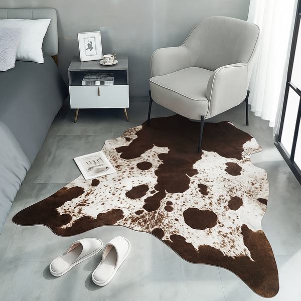 CowLuxe Teppich | Kuhfell-Optik | Weiches Kunstfell | Pflegeleicht