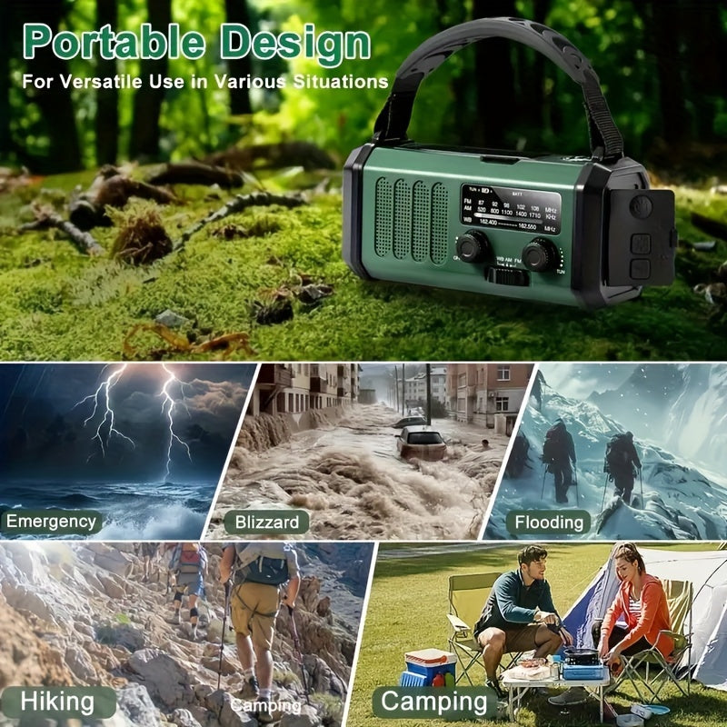 StormMate X10 Notfallradio mit 10.000 mAh Powerbank | Solar, Kurbel & USB-C | LED-Licht, SOS-Alarm & Kompass | AM/FM/NOAA