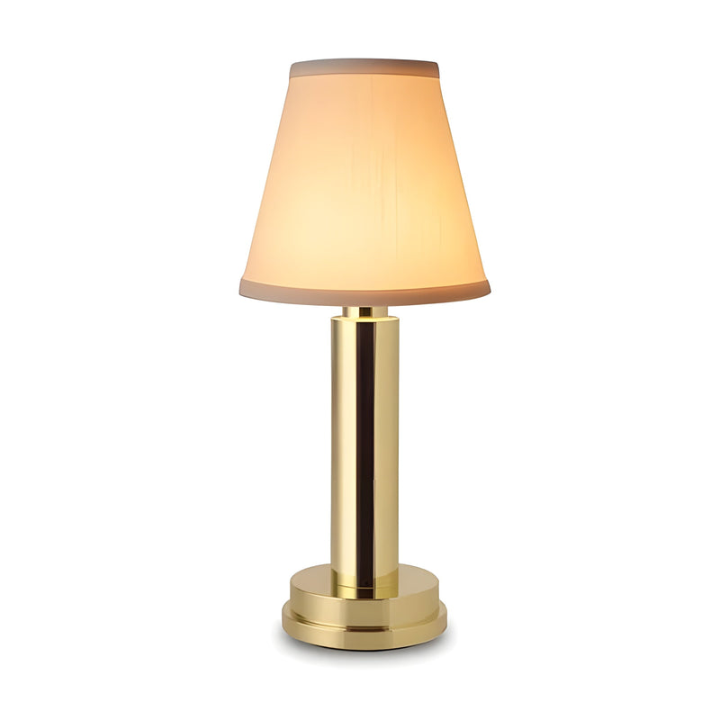 LumiÉlan Kabellose Tischlampe LED | 3-Stufen Dimmbar | Seidenschirm & Metallgehäuse | 29 cm