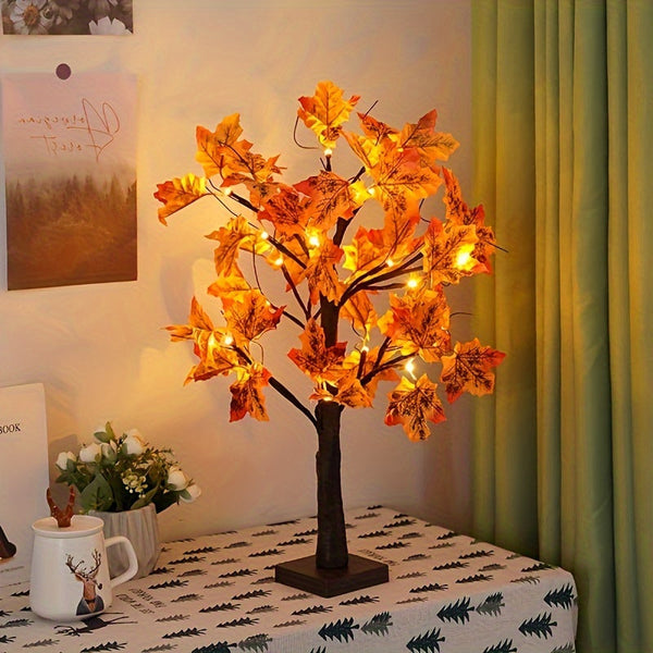 LumiLeaf Dekobaum | LED Ahornblätter | 60 cm | Warmweißes Licht | Batteriebetrieben
