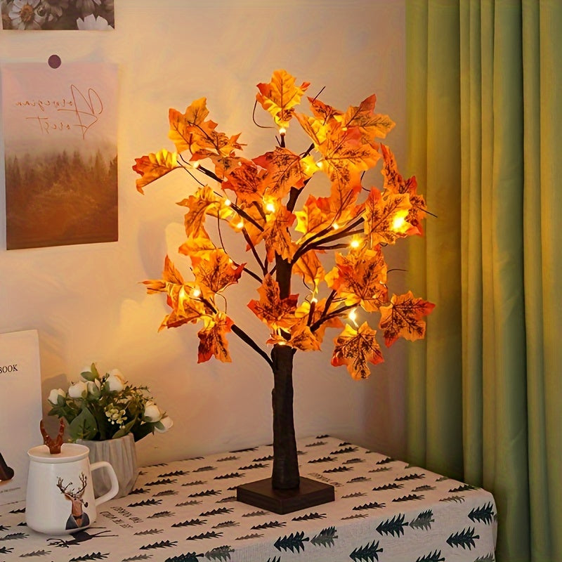 LumiLeaf Dekobaum | LED Ahornblätter | 60 cm | Warmweißes Licht | Batteriebetrieben