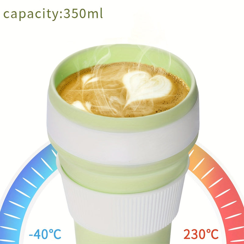 Faltbecher Traviva Cup | Lebensmittelechtes Silikon | Mit Deckel & Auslaufschutz | 14 × 8 cm