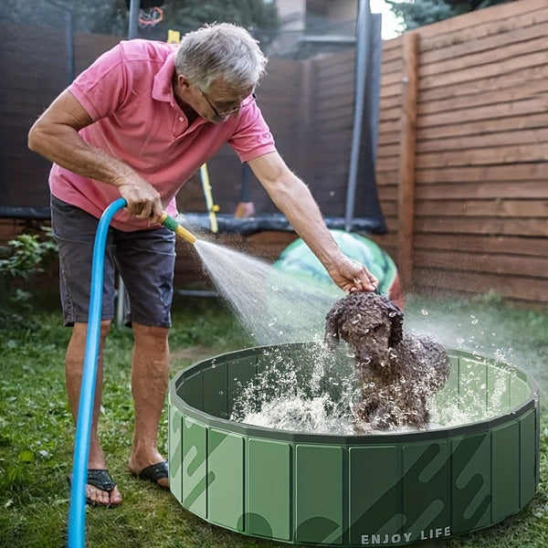PawLuna Faltbares Hundepool aus PVC | 80 cm Ø | Robust & Tragbar | Perfekt für Sommer & Garten