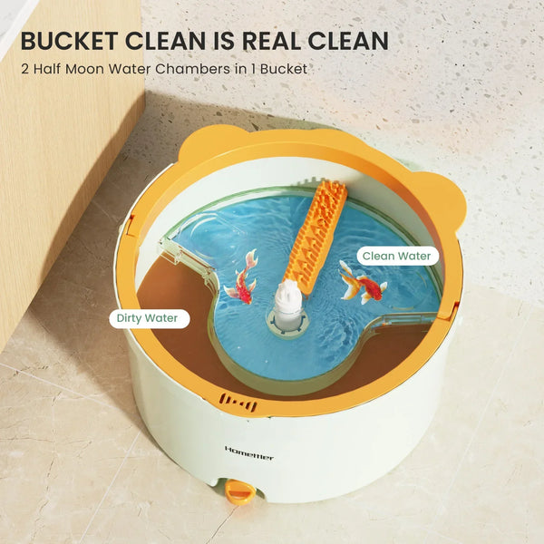 Wischmop-Set TwistClean Pro | 360° Rotation & Schmutztrennung | Mikrofaser | Hände-frei Reinigungssystem