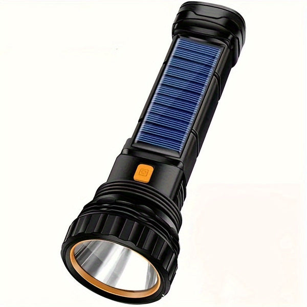 LED-Taschenlampe Solaytor Pro | Solar & USB Aufladbar | Mit COB-Seitenlicht | Wasserdicht IP45 | 18 × 6 cm