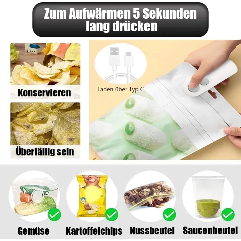 ZipKeeper - Mini-Tütenversiegler, Tragbares 2-in-1-Werkzeug
