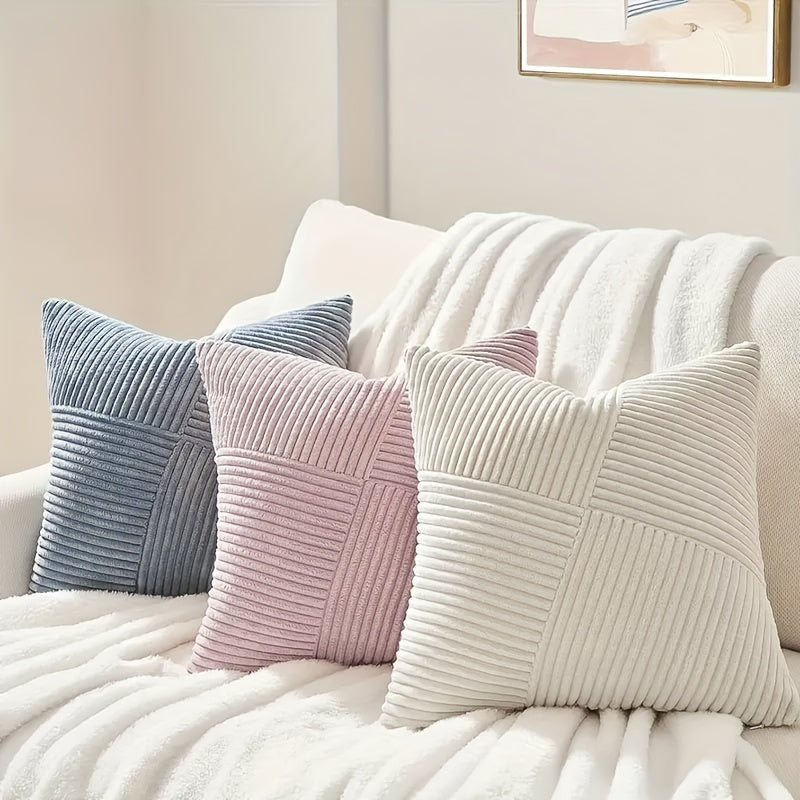 NordLiv Kissenhüllen Set | Boho-Stil | Weicher Cord | 2 Stück, 45×45 cm, 50x50cm