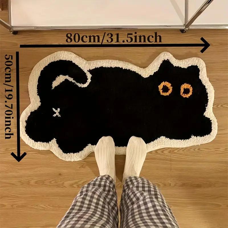 Katzen Teppich | Weiches Kunst-Kaschmir | Waschbar & Gemütlich | Polyester