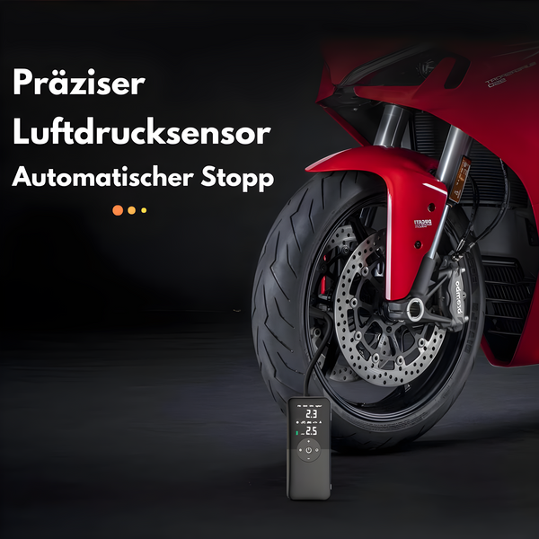 Elektrische Luftpumpe VeloCharge One | 150 PSI | Powerbank & LED-Licht | 4000 mAh Akku | USB-C | 16×4,4×6,7 cm