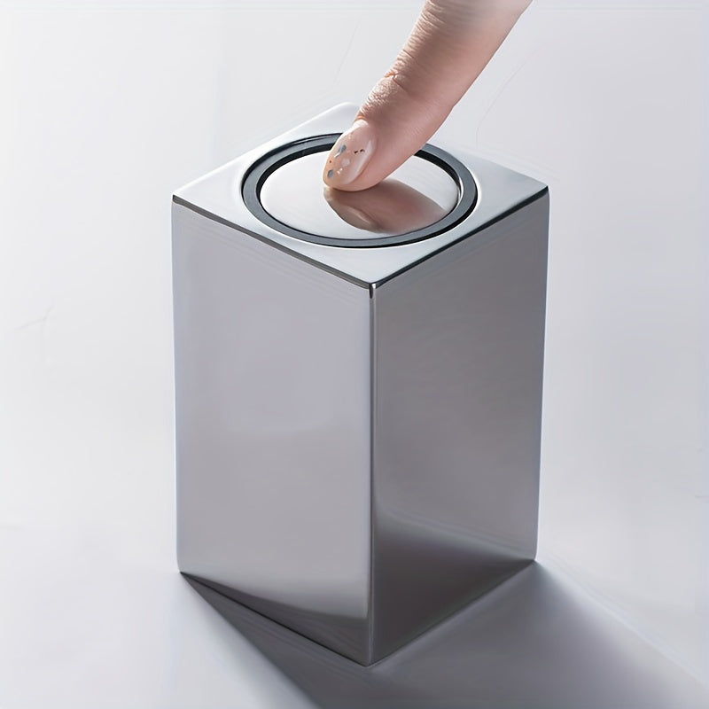 Zahnstocherspender CleanPick OneTouch | Automatischer Öffnungsmechanismus | Edelstahl | 9,8×6 cm