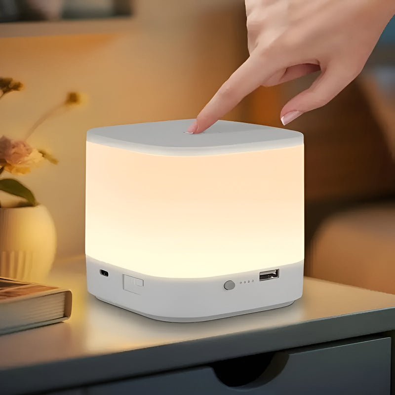Lumora LED-Tischlampe | Touch-Dimmer & Timer | Kabellos & USB-Aufladung | Einstellbare Farbtemperatur